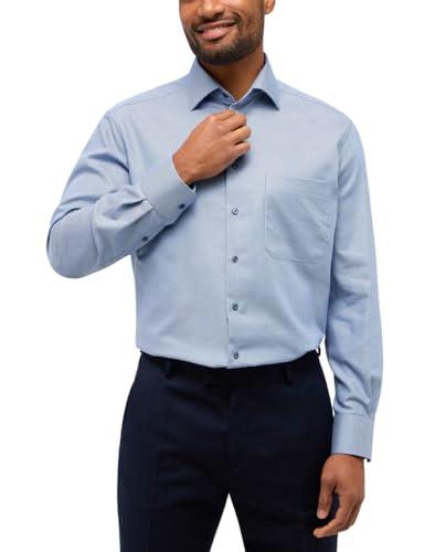 ETERNA Comfort Fit Hemd Langarm New Kent Kragen Struktur dunkelblau Größe 41 von ETERNA