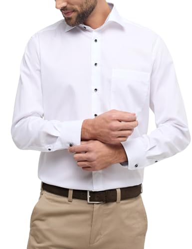 ETERNA Comfort Fit Hemd Langarm New Kent Kragen weiß Größe 47 von ETERNA
