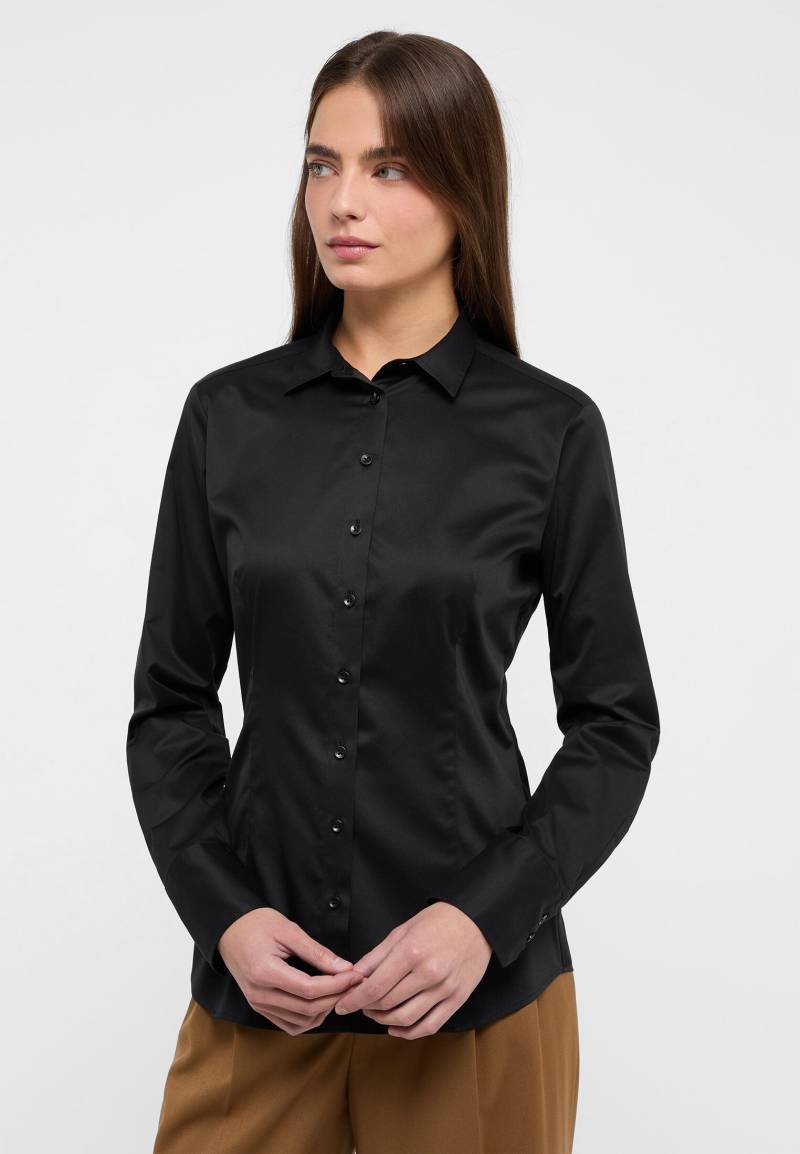 ETERNA - Cover Shirt Bluse Twill Langarm schwarz von ETERNA