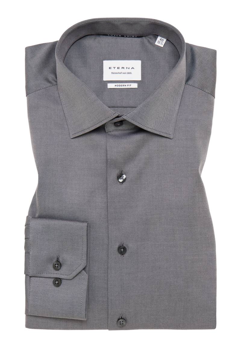 ETERNA - Cover Shirt Twill Langarm grau von ETERNA