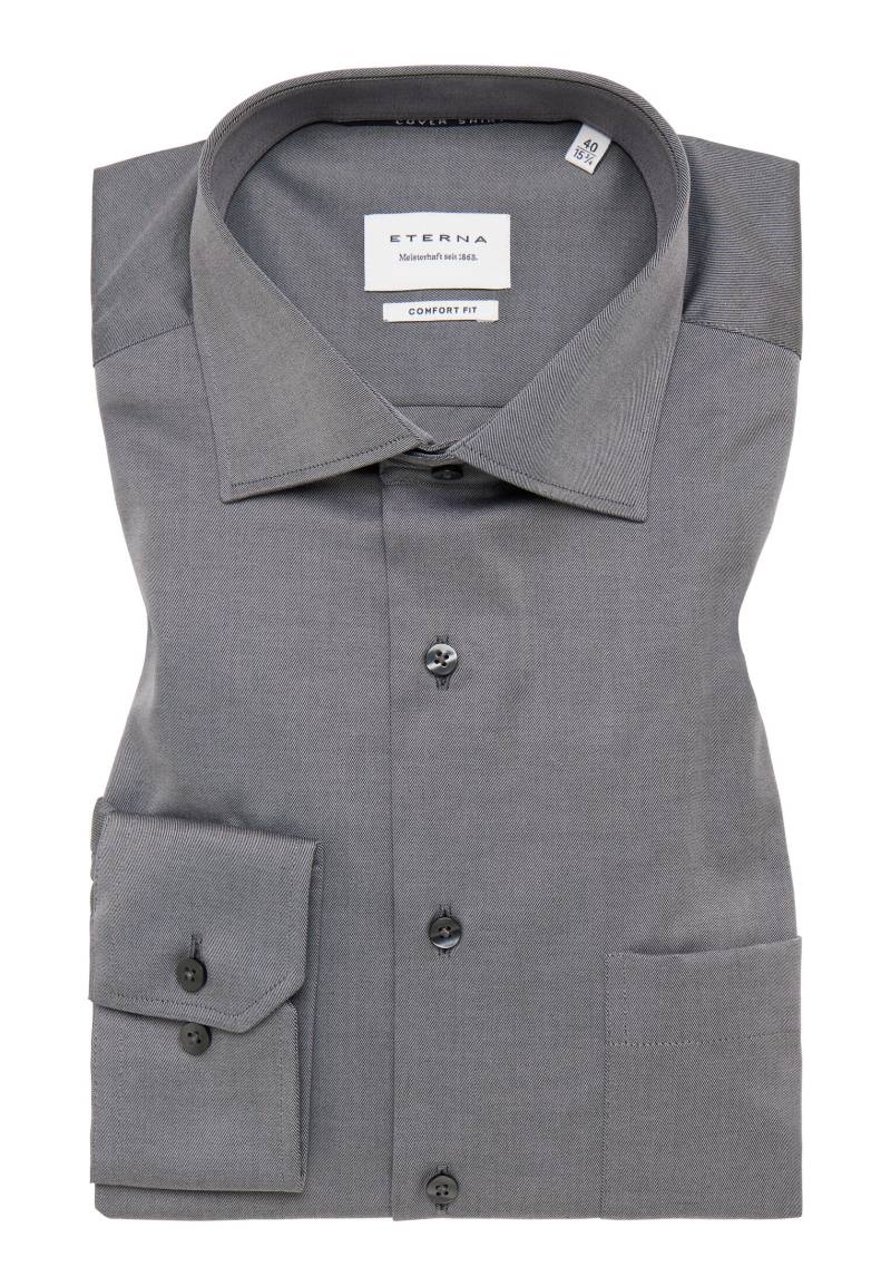 ETERNA - Cover Shirt Twill Langarm grau von ETERNA