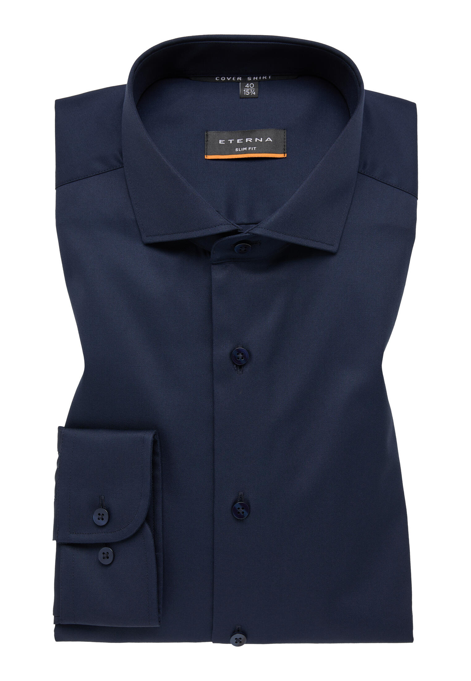 ETERNA - Cover Shirt Twill Langarm navy von ETERNA