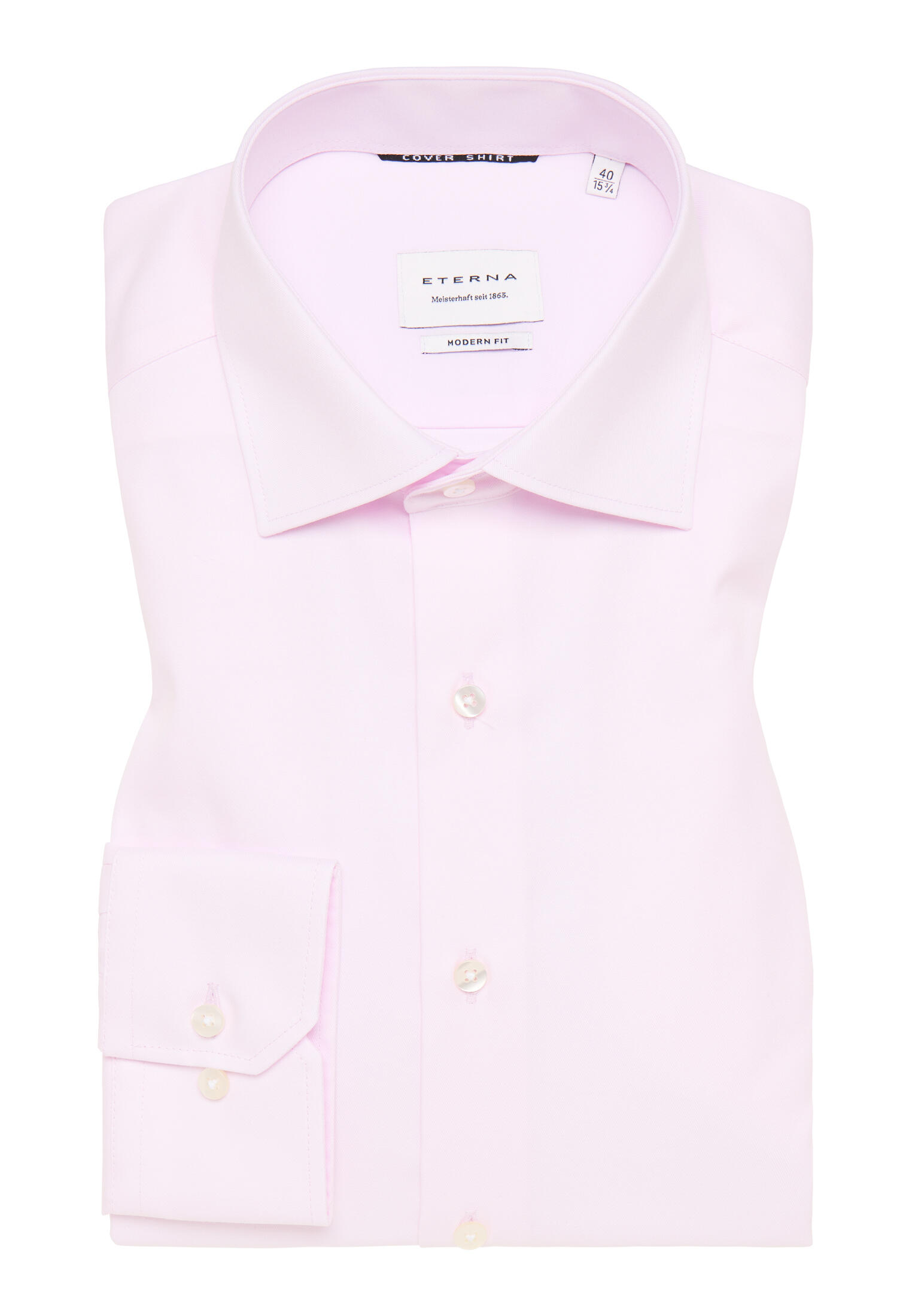 ETERNA - Cover Shirt Twill Langarm rosa von ETERNA