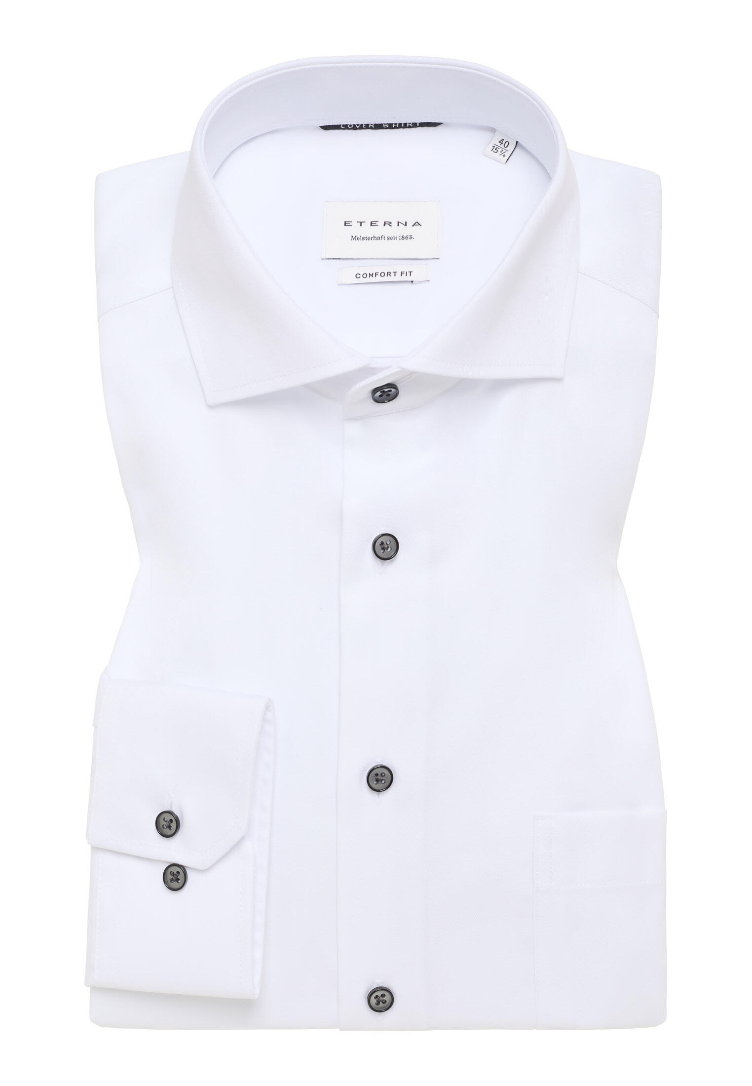 ETERNA - Cover Shirt Twill Langarm weiß von ETERNA