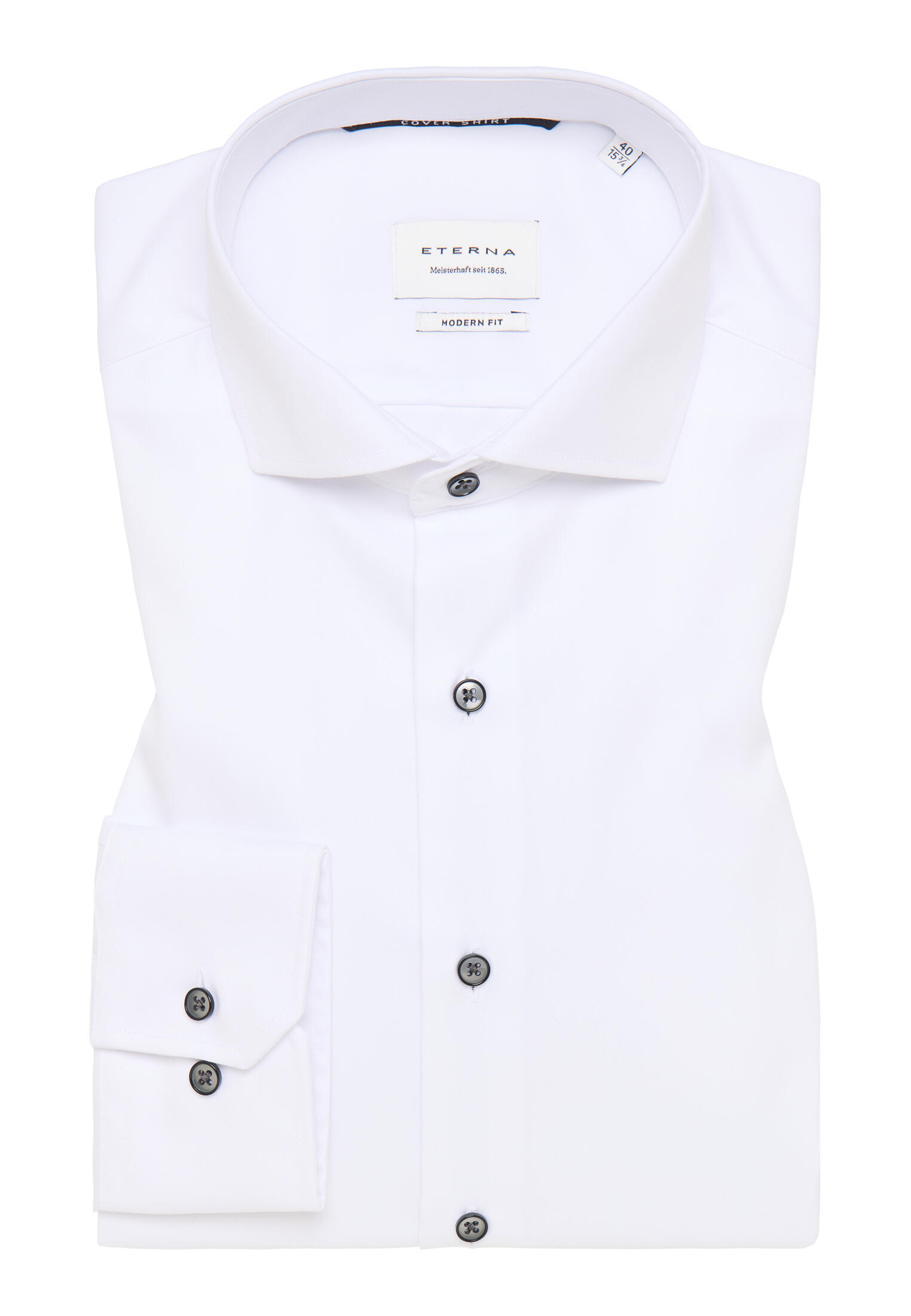 ETERNA - Cover Shirt Twill Langarm weiß von ETERNA