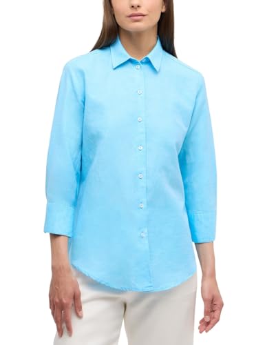 ETERNA Damen Linen Shirt Loose FIT 3/4 azurblau 40_D_3/4 von ETERNA