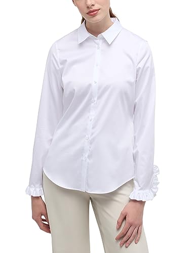 ETERNA Damen Satin Shirt Fitted 1/1 weiß 38_D_1/1 von ETERNA