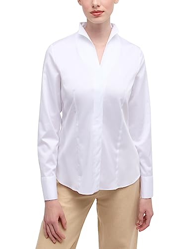 ETERNA Damen Satin Shirt Regular FIT 1/1 weiß 38_D_1/1 von ETERNA