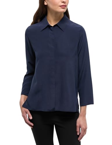 ETERNA Damen Seidenbluse Loose FIT 3/4 Navy 42_D_3/4 von ETERNA