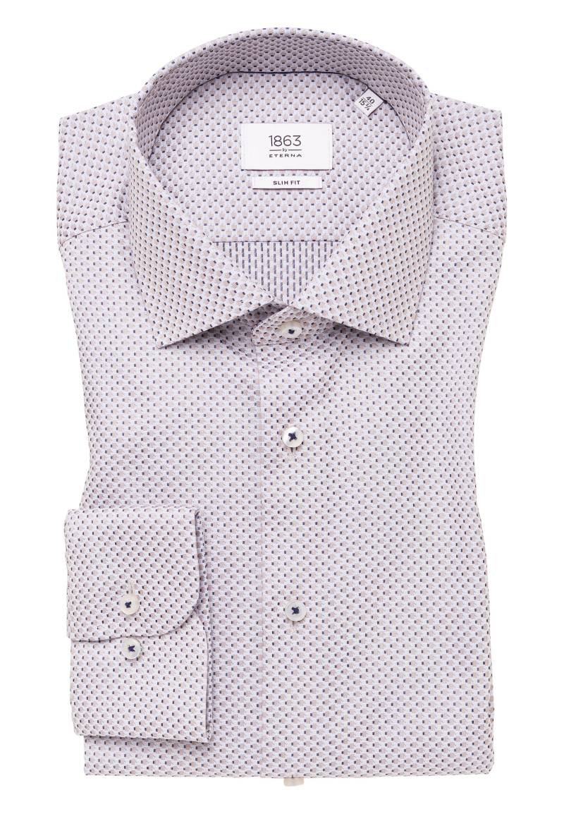 ETERNA - Hemd Dobbydesign Langarm dunkelbraun von ETERNA