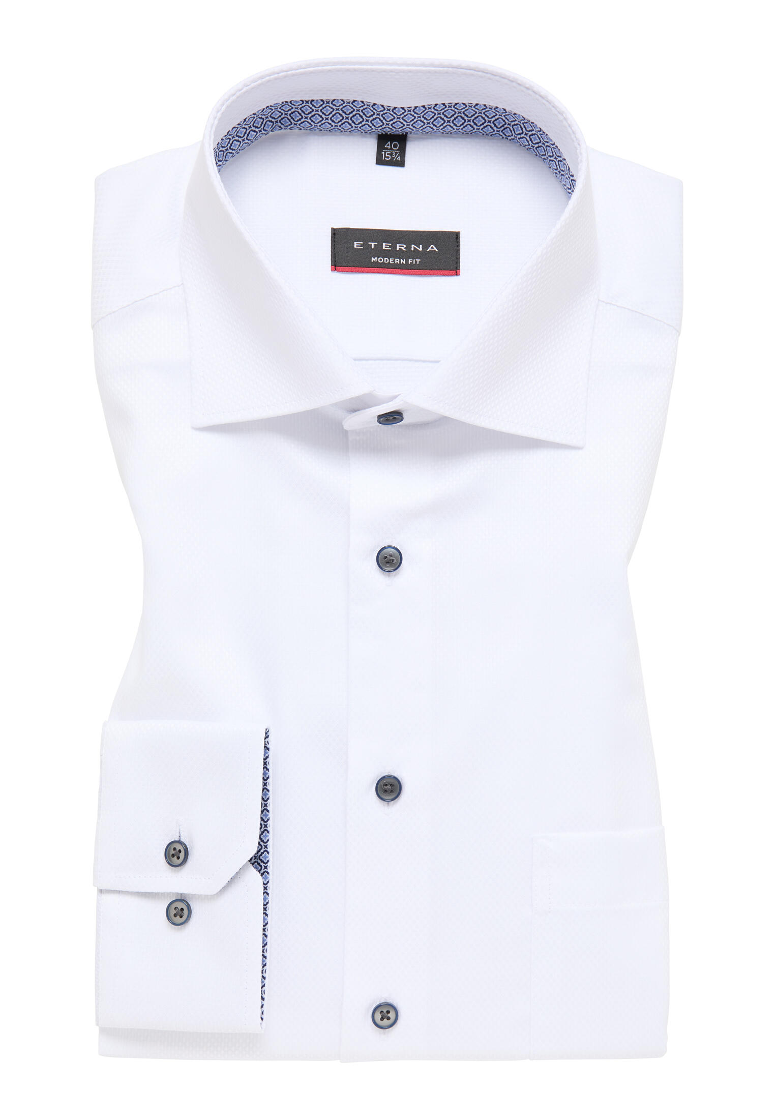 ETERNA - Hemd Dobbydesign Langarm weiß von ETERNA