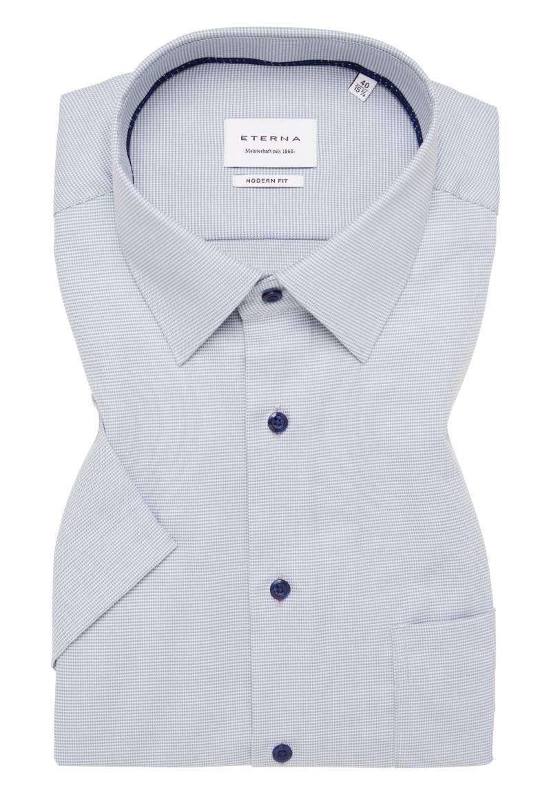 ETERNA - Hemd Hahnentritt Kurzarm pastellgrün - Gr. - 43 von ETERNA