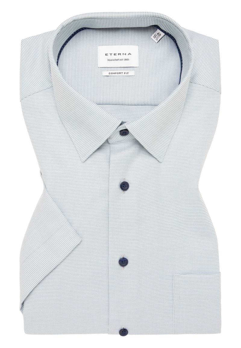 ETERNA - Hemd Hahnentritt Kurzarm pastellgrün - Gr. - 43 von ETERNA