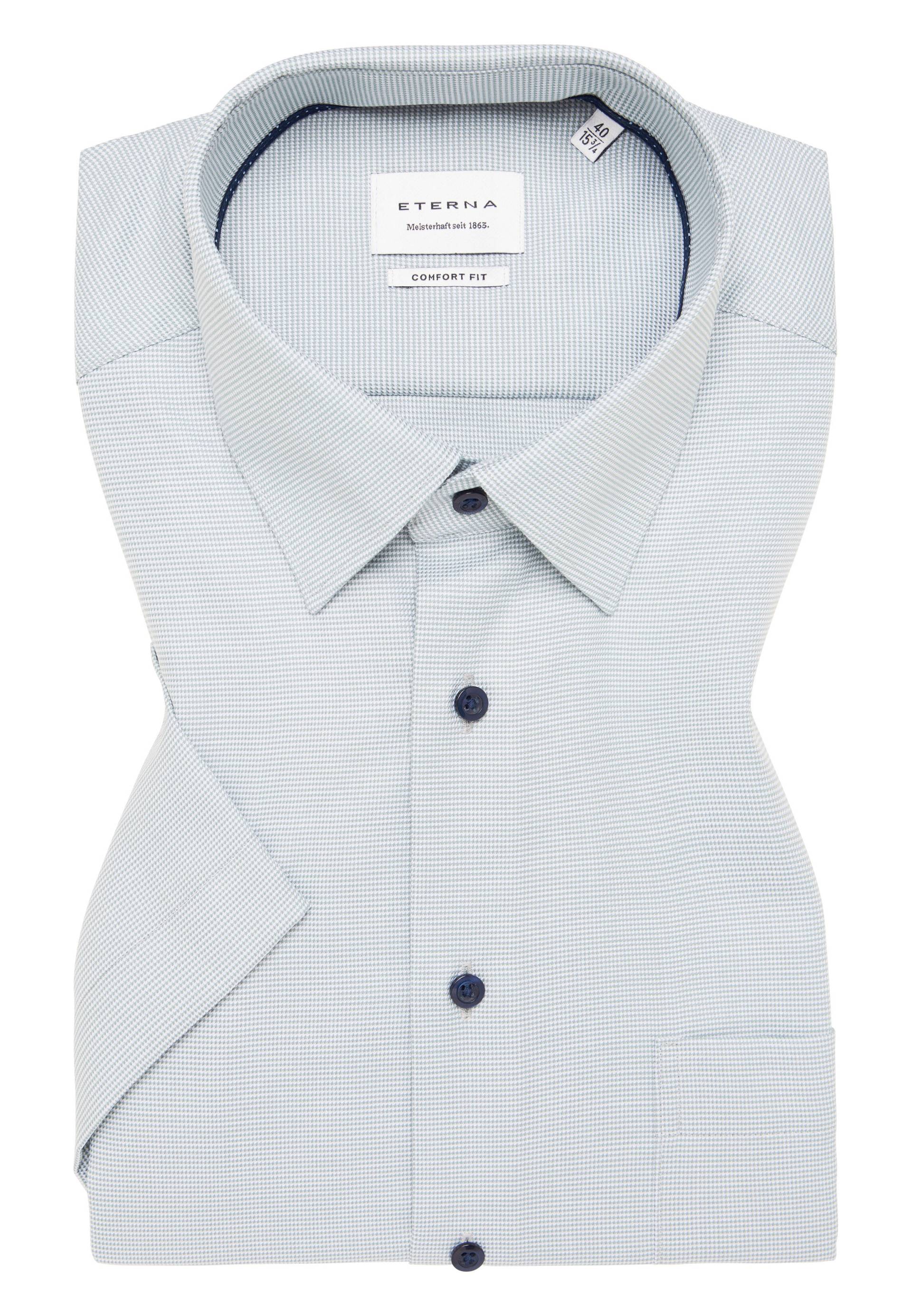 ETERNA - Hemd Hahnentritt Kurzarm pastellgrün - Gr. - 48 von ETERNA