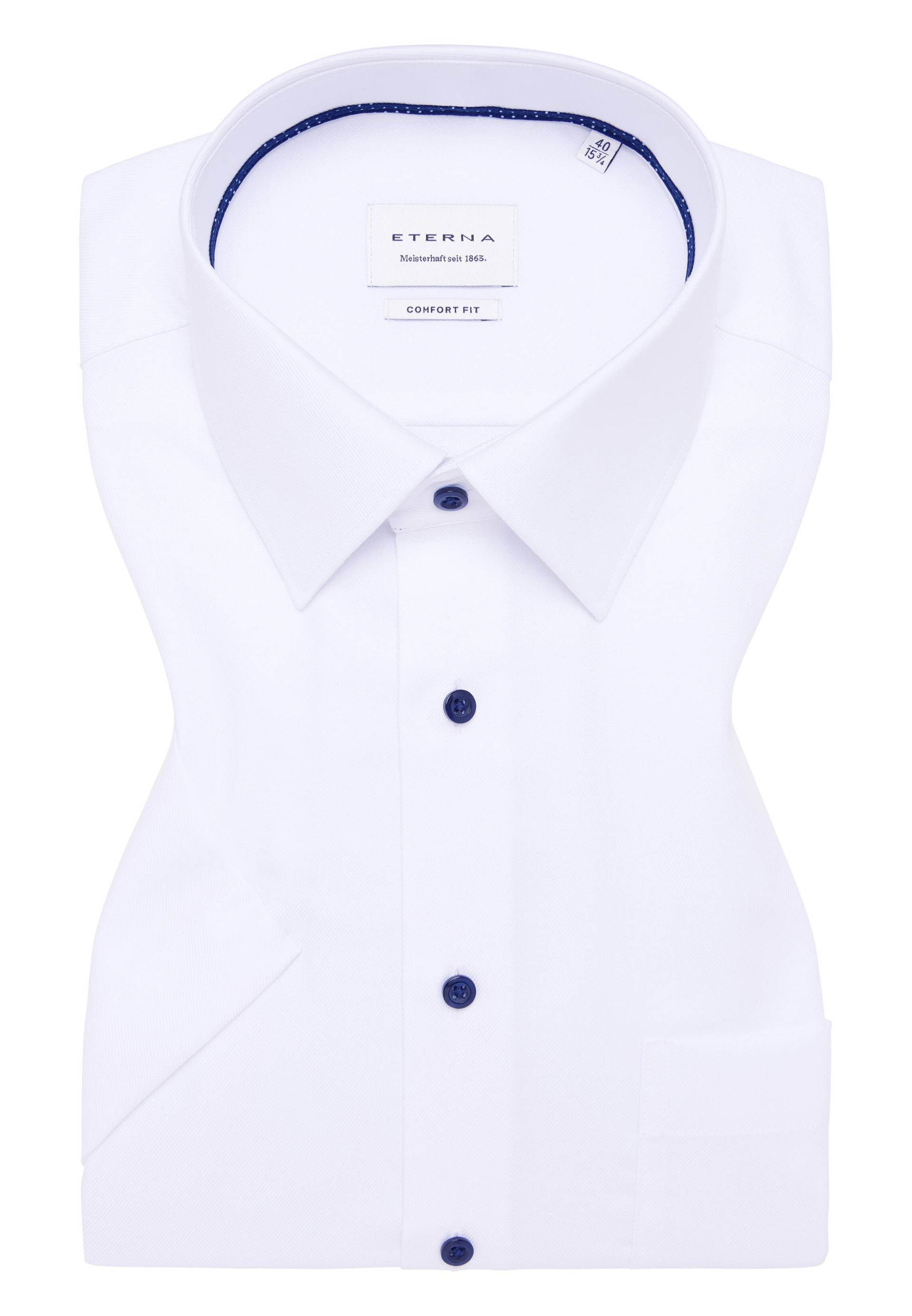 ETERNA - Hemd Hahnentritt Kurzarm weiß von ETERNA