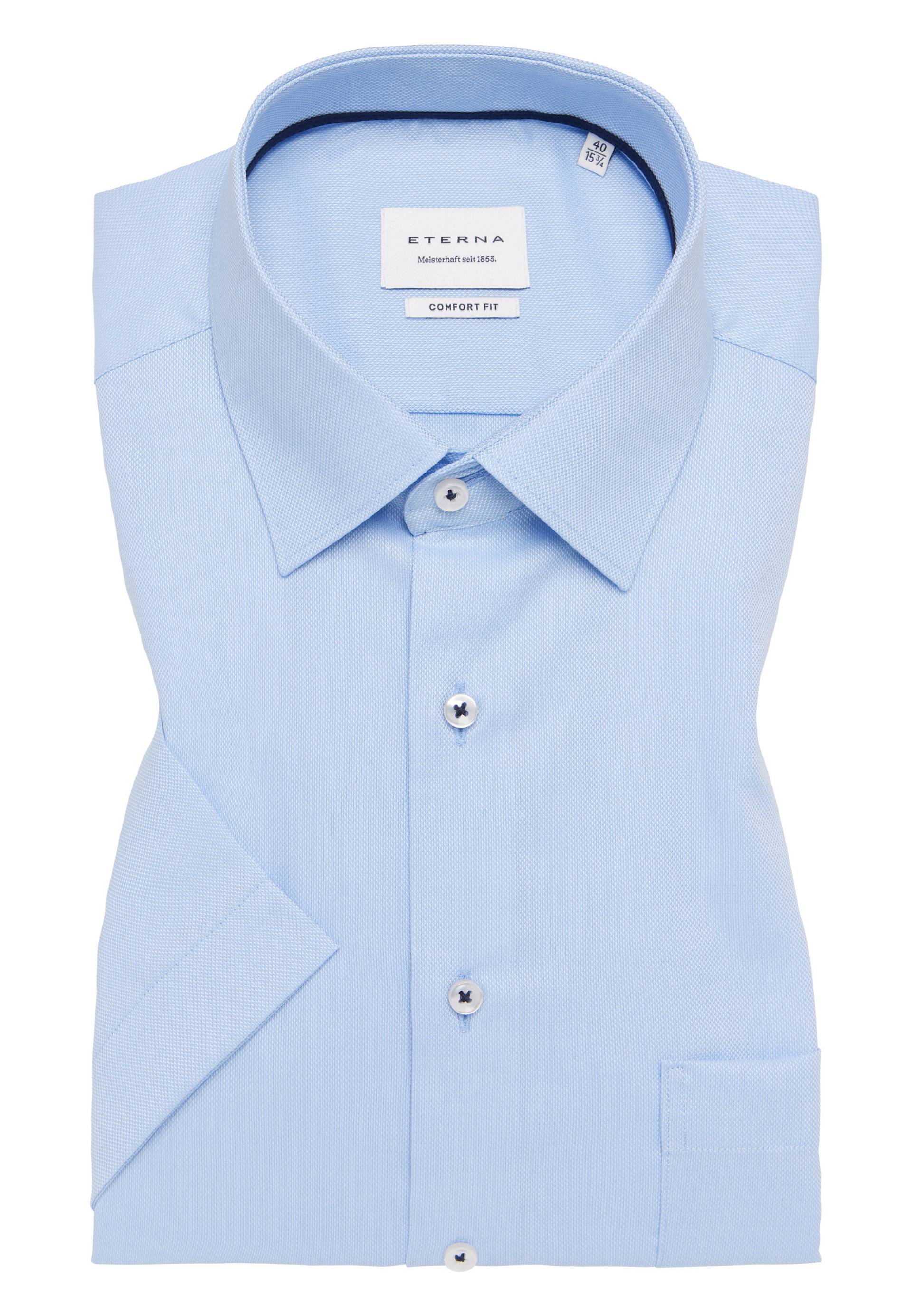 ETERNA - Hemd Natté Kurzarm hellblau von ETERNA