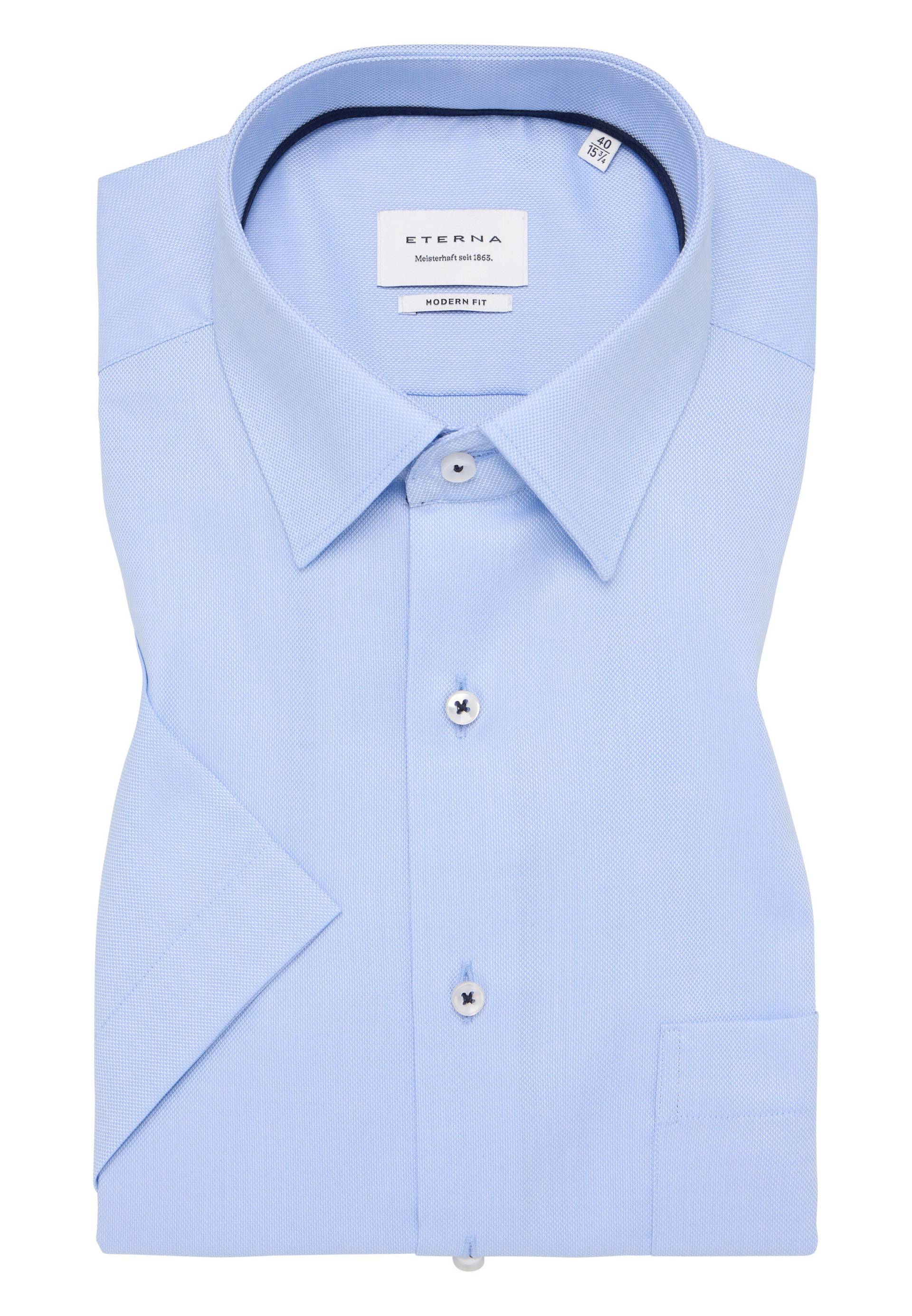ETERNA - Hemd Natté Kurzarm hellblau von ETERNA