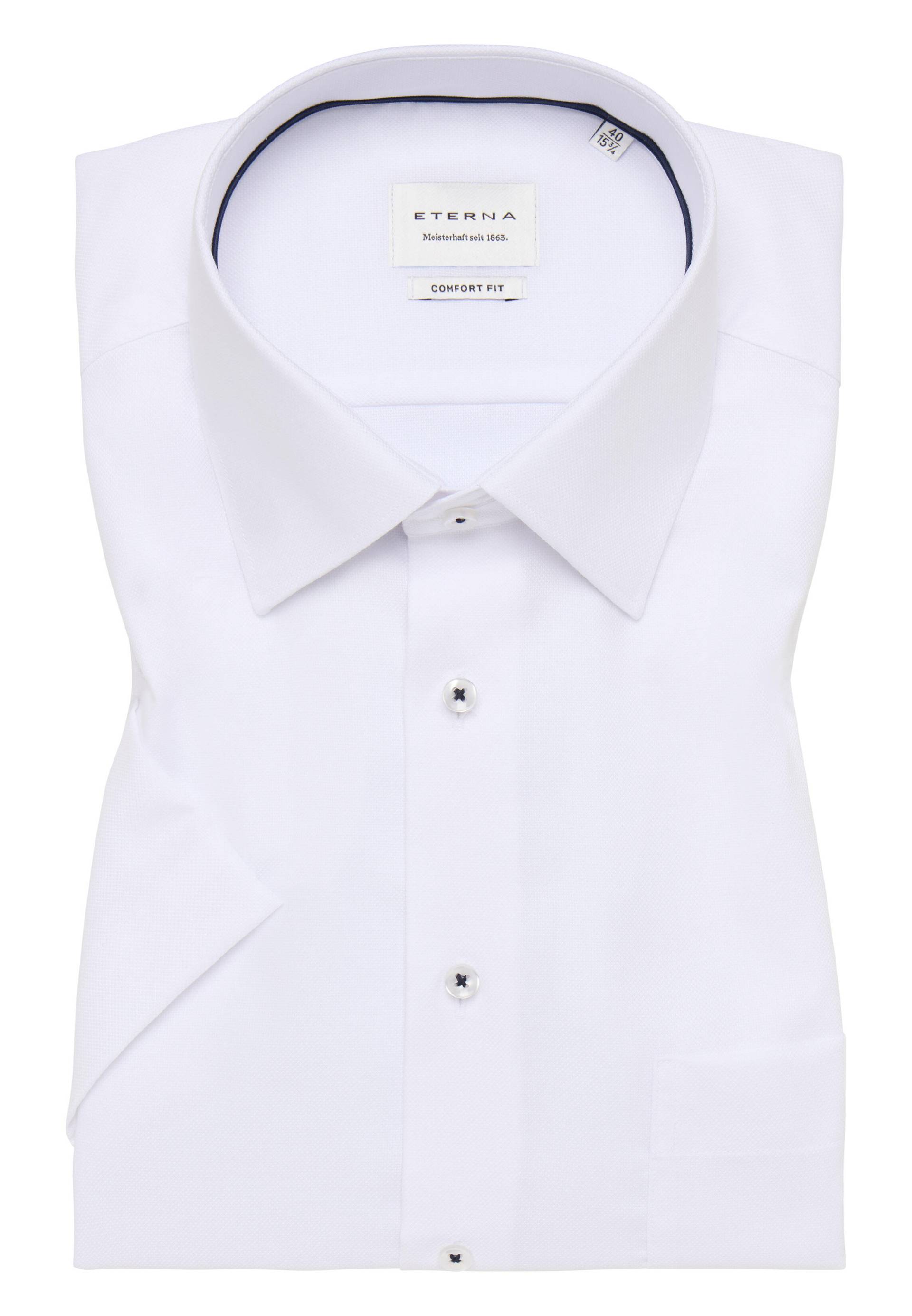 ETERNA - Hemd Natté Kurzarm weiß von ETERNA