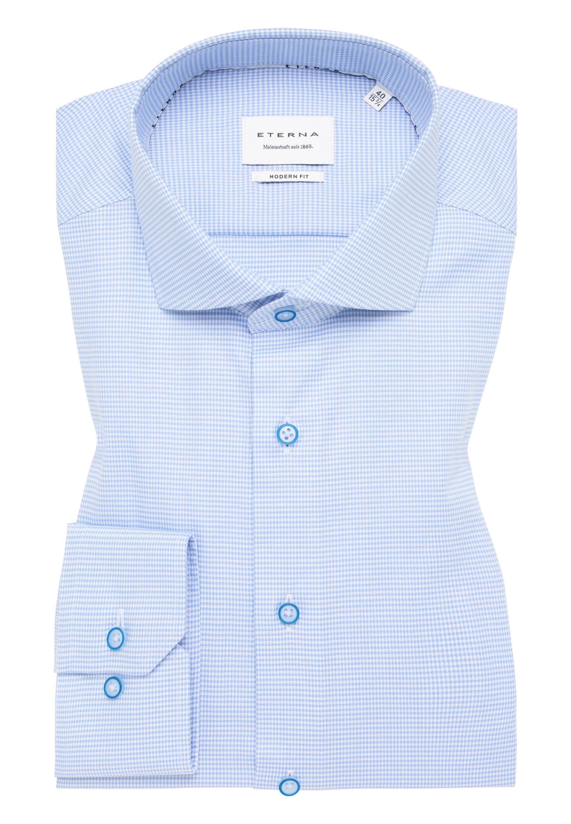 ETERNA - Hemd Pepita Langarm hellblau von ETERNA