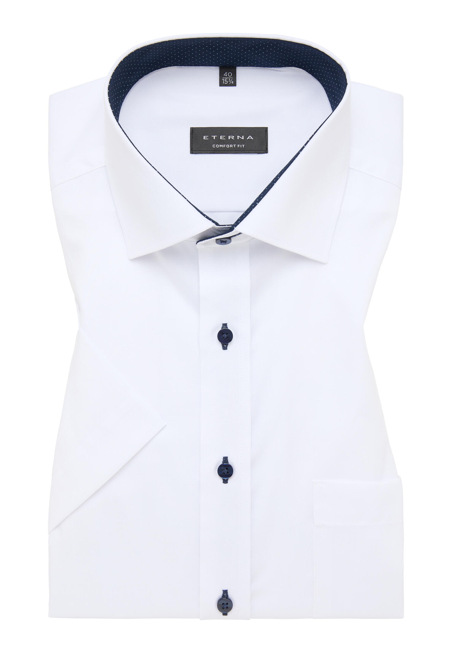 ETERNA - Hemd Pinpoint Kurzarm weiß - Gr. - 41 von ETERNA