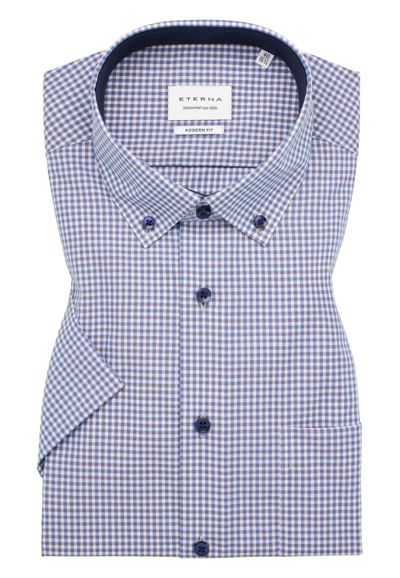 ETERNA - Hemd Popeline Kurzarm mittelblau von ETERNA