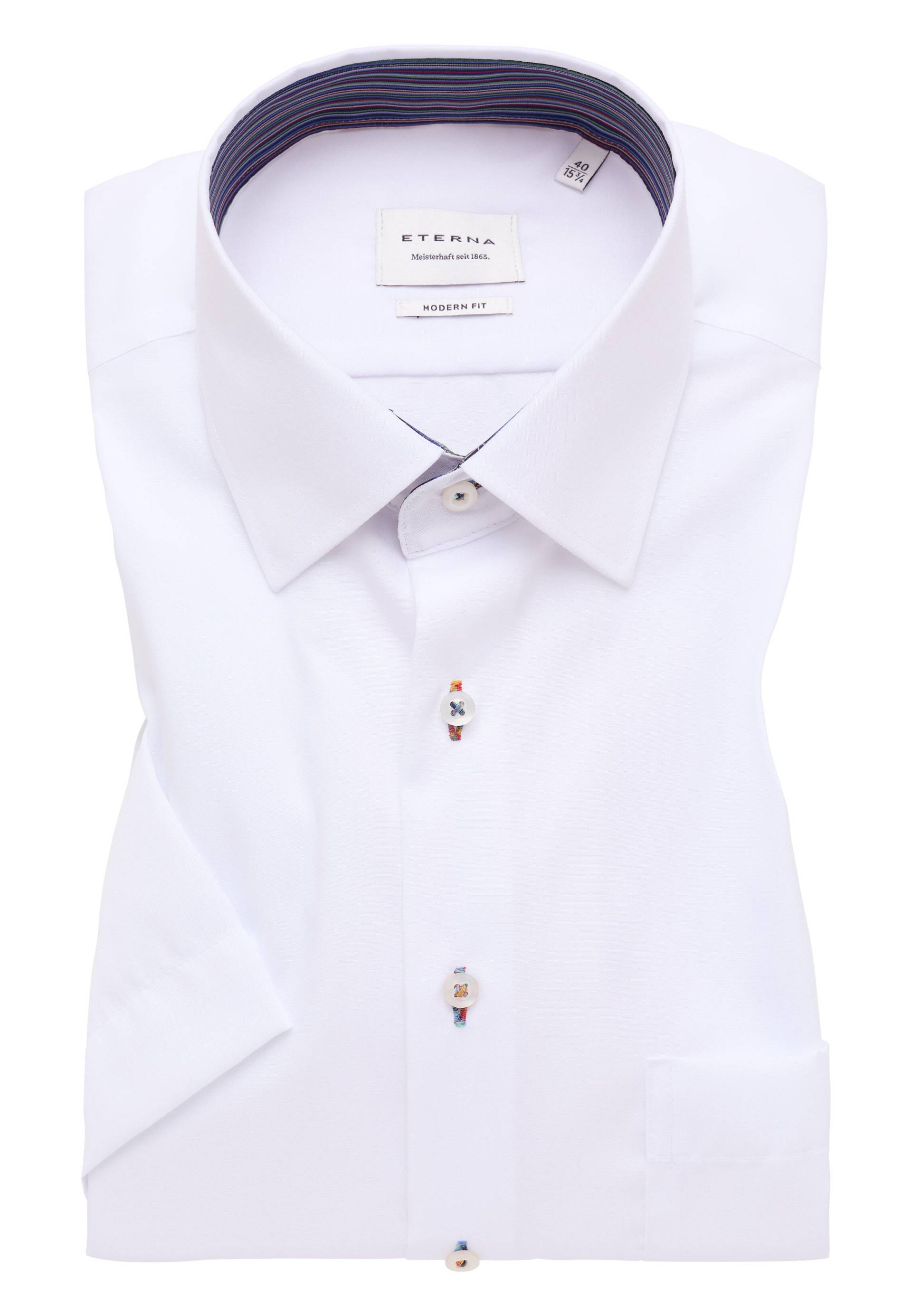 ETERNA - Hemd Popeline Kurzarm weiß von ETERNA