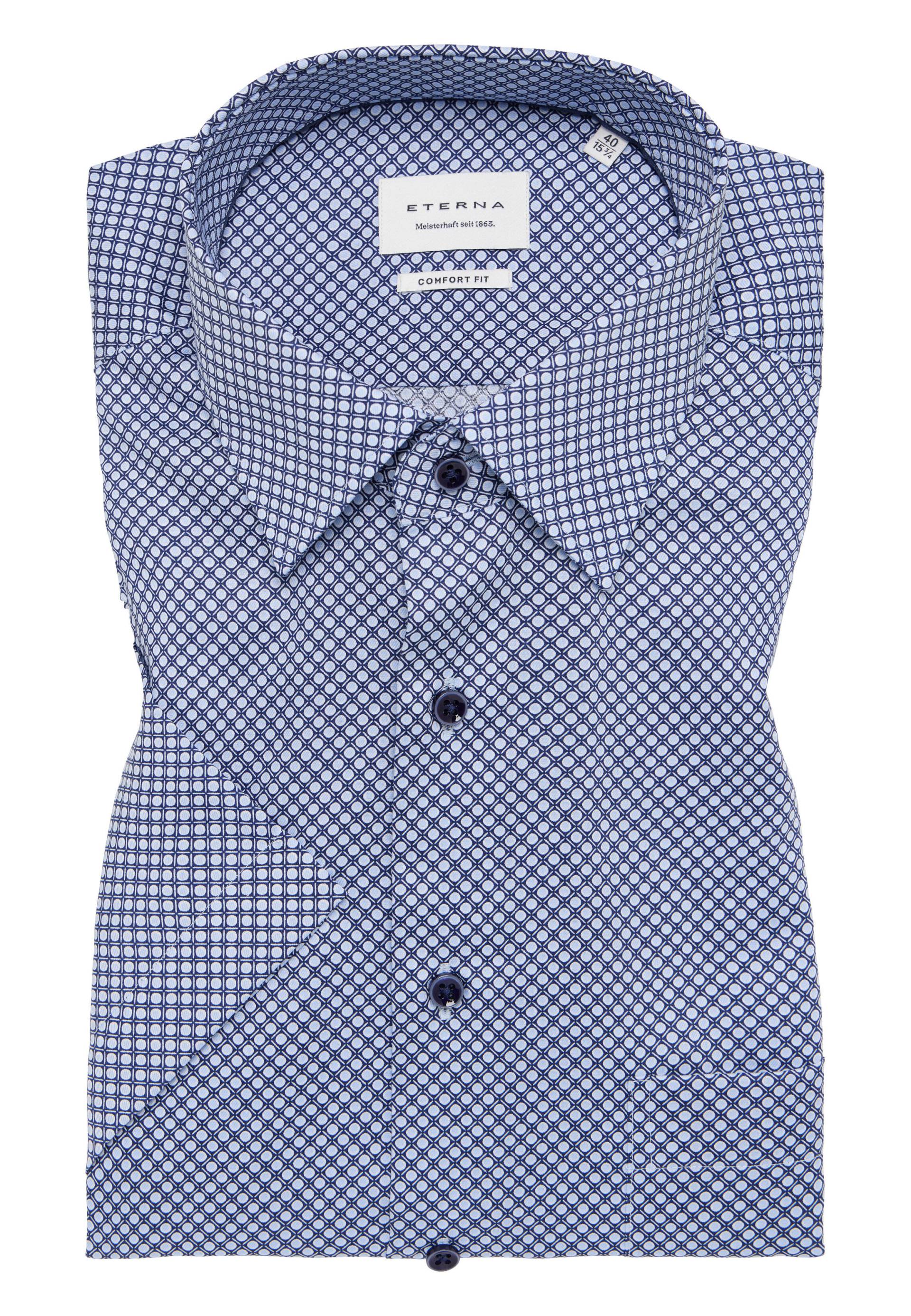 ETERNA - Hemd Twill Kurzarm blau - Gr. - 42 von ETERNA