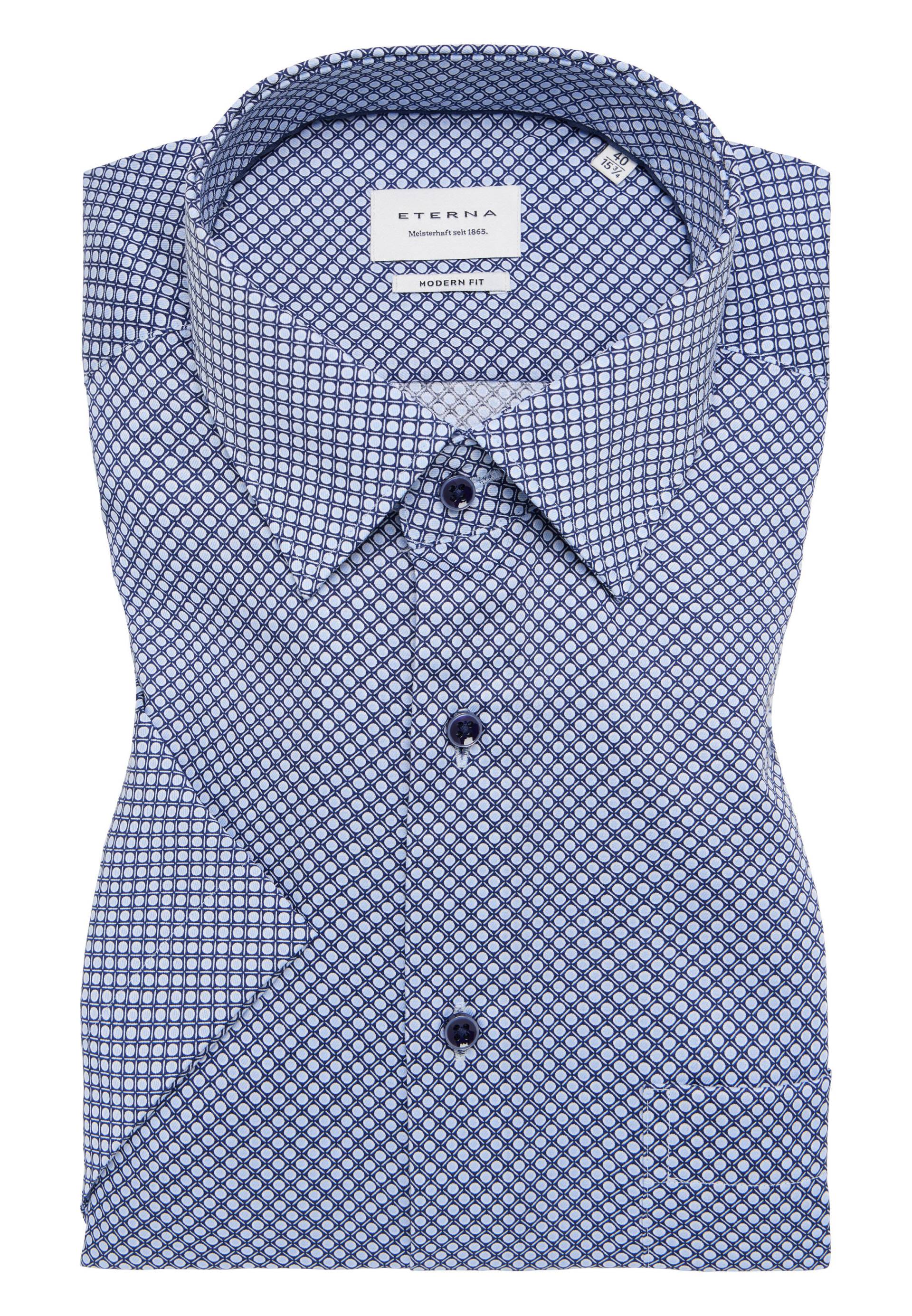 ETERNA - Hemd Twill Kurzarm blau - Gr. - 46 von ETERNA