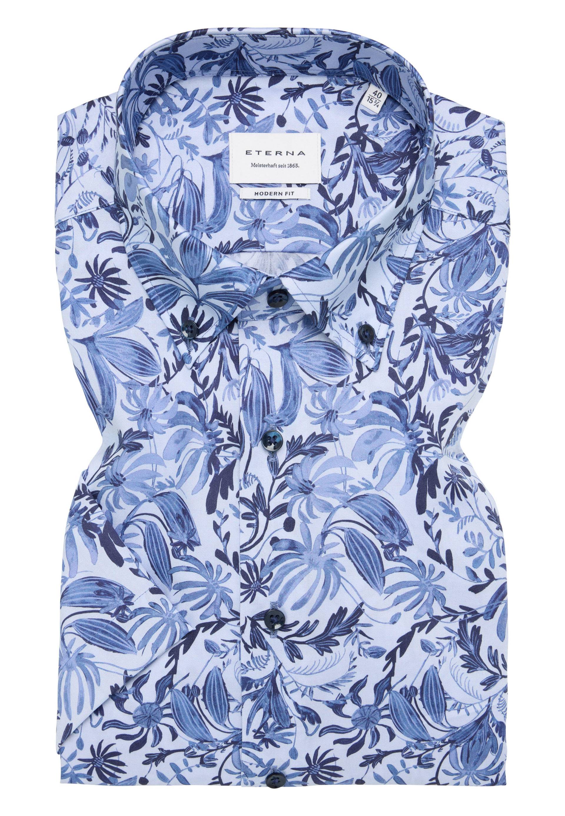 ETERNA - Hemd Twill Kurzarm blau von ETERNA