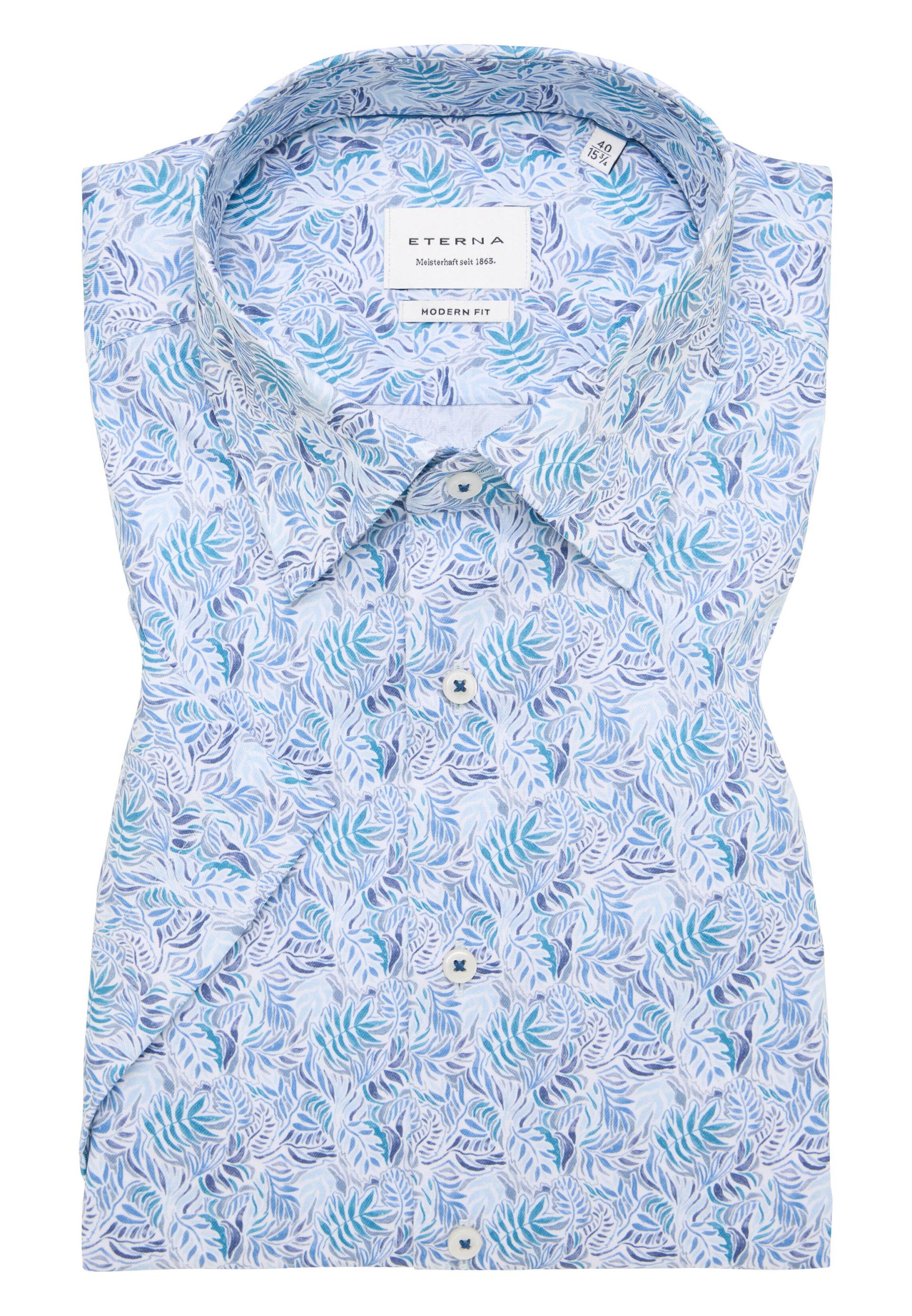 ETERNA - Hemd Twill Kurzarm blau von ETERNA