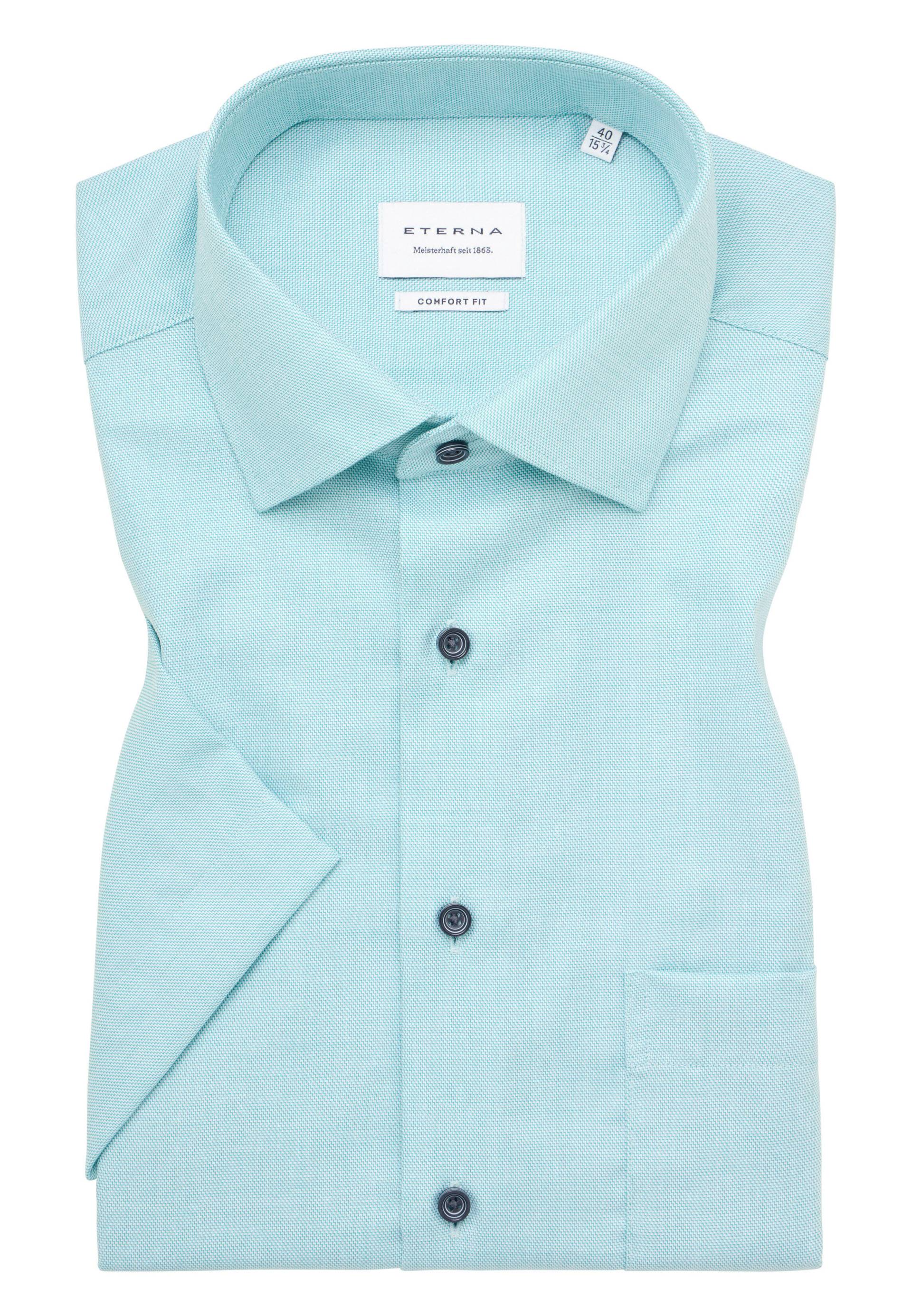 ETERNA - Hemd Twill Kurzarm mint - Gr. - 41 von ETERNA