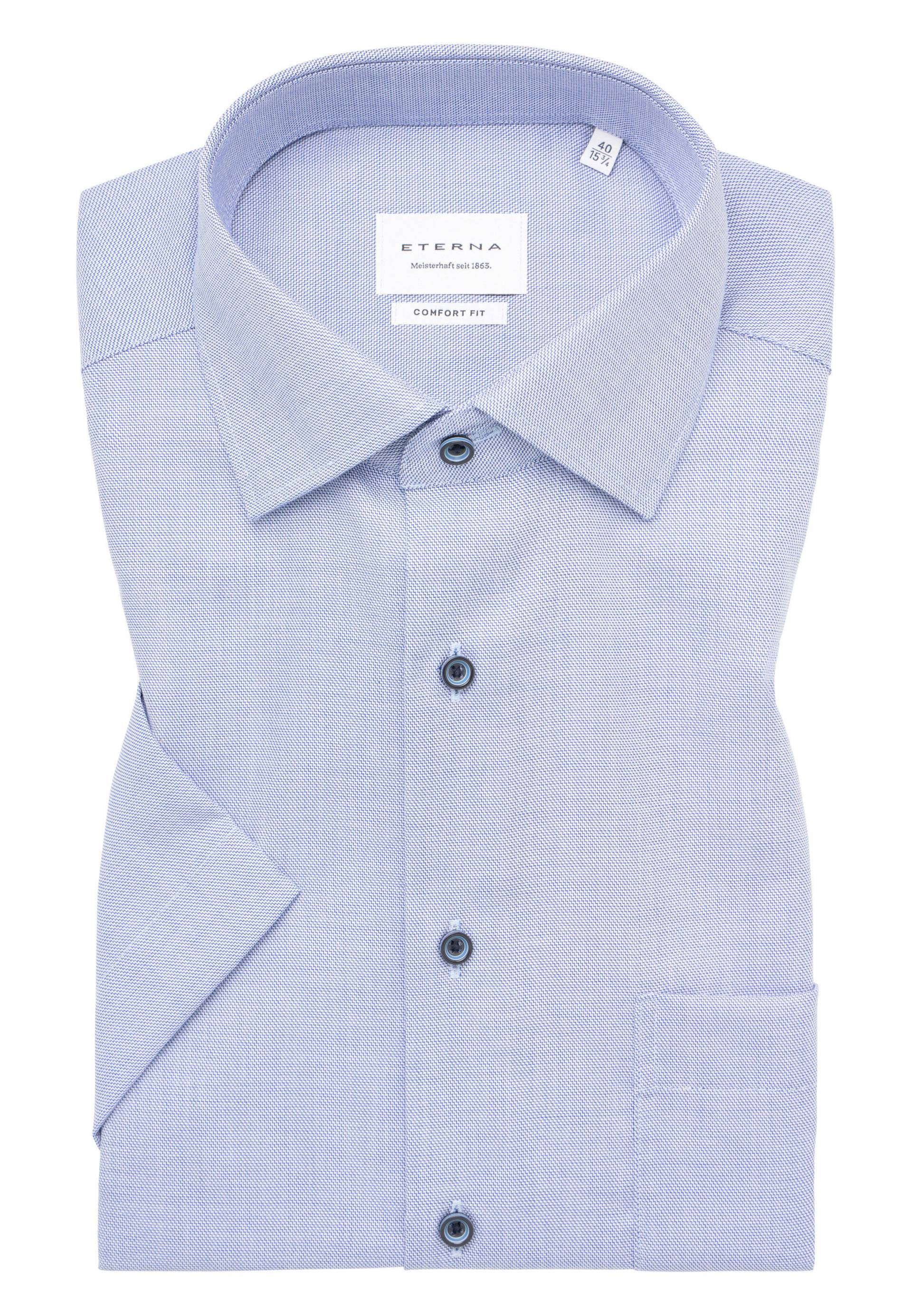 ETERNA - Hemd Twill Kurzarm mittelblau von ETERNA
