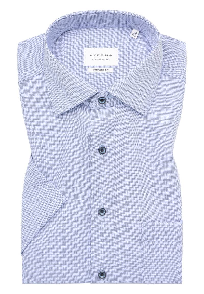 ETERNA - Hemd Twill Kurzarm mittelblau von ETERNA