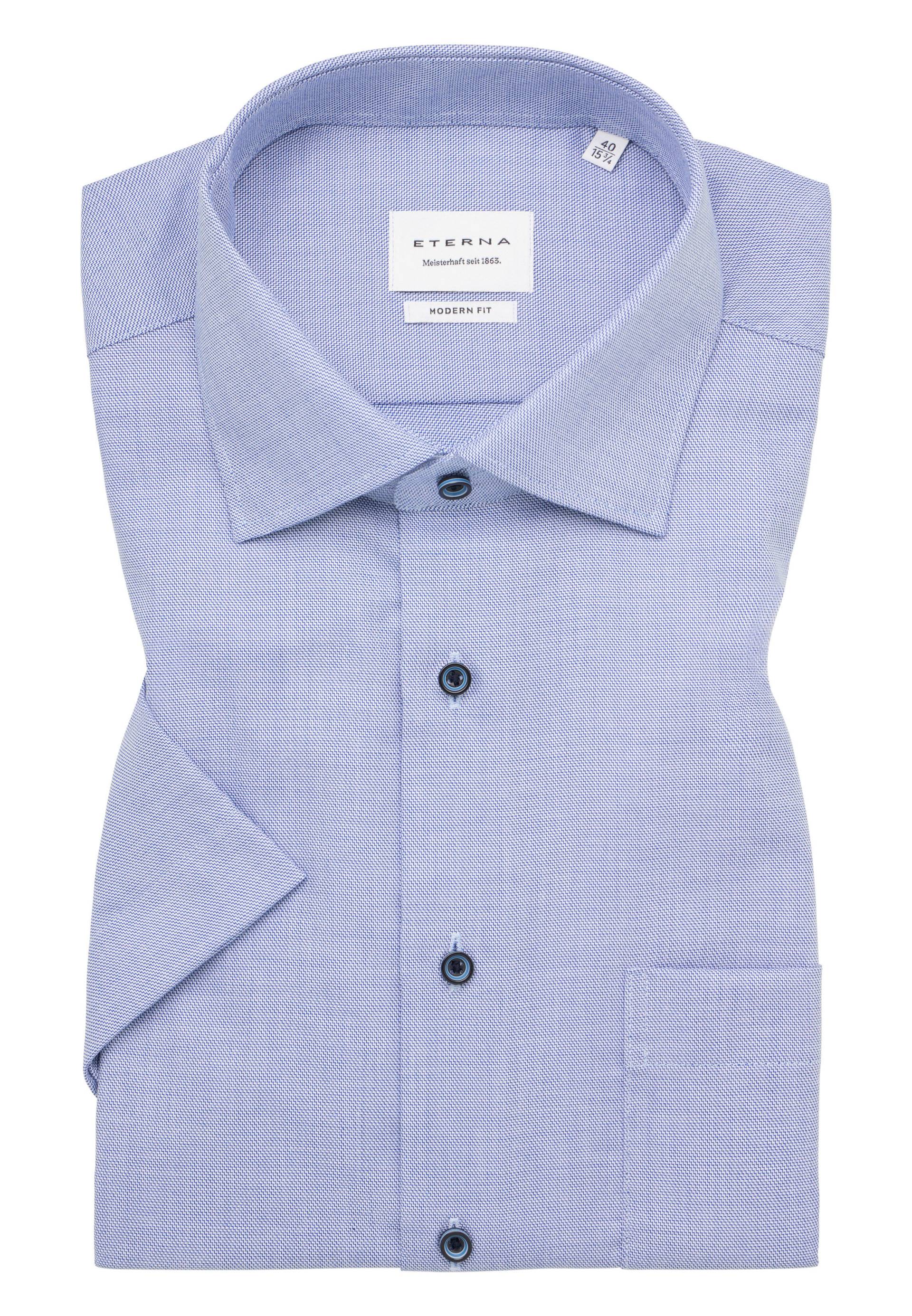 ETERNA - Hemd Twill Kurzarm mittelblau von ETERNA