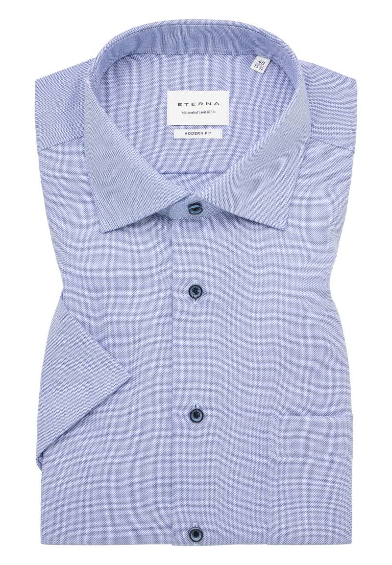 ETERNA - Hemd Twill Kurzarm mittelblau von ETERNA