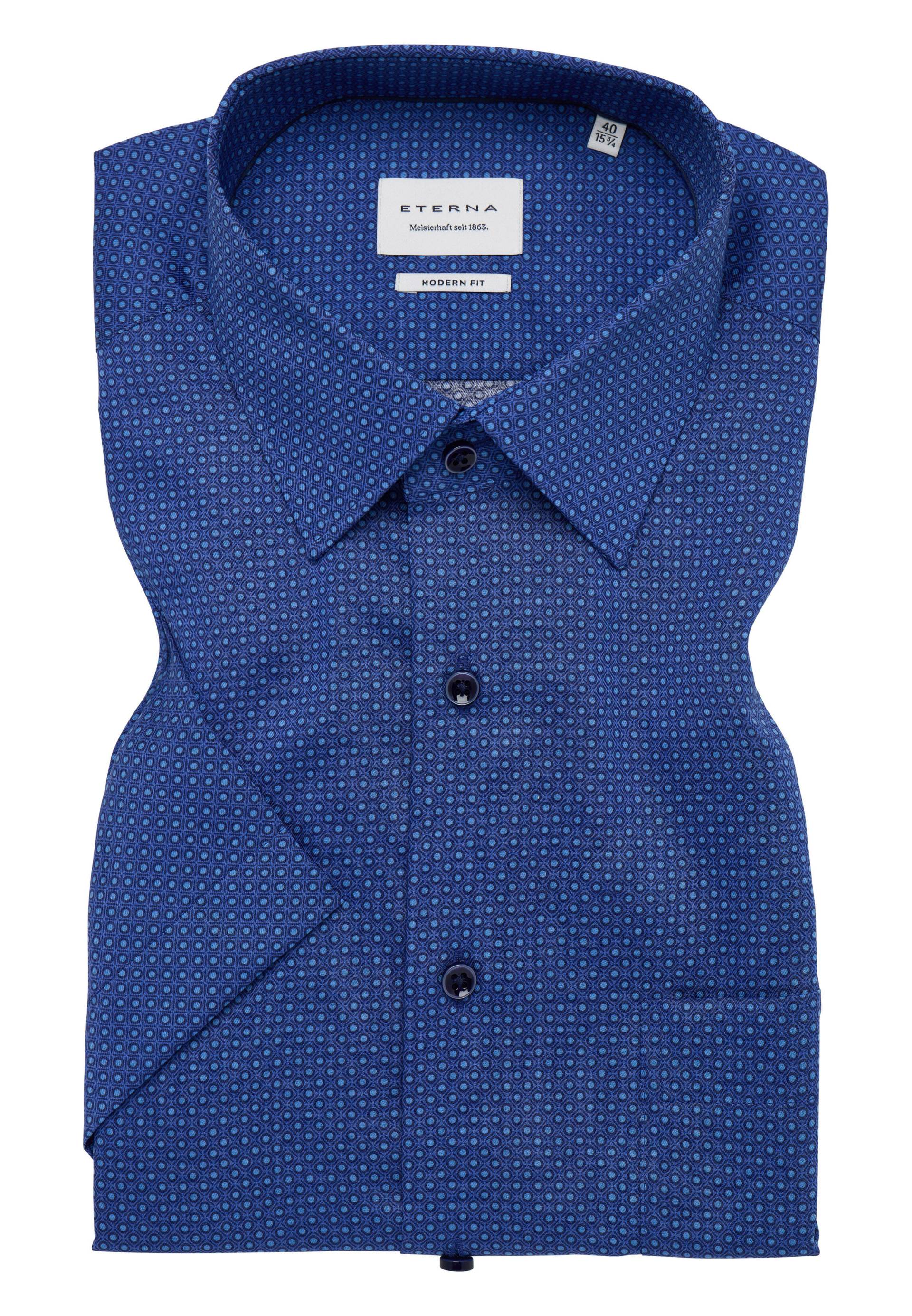 ETERNA - Hemd Twill Kurzarm navy von ETERNA