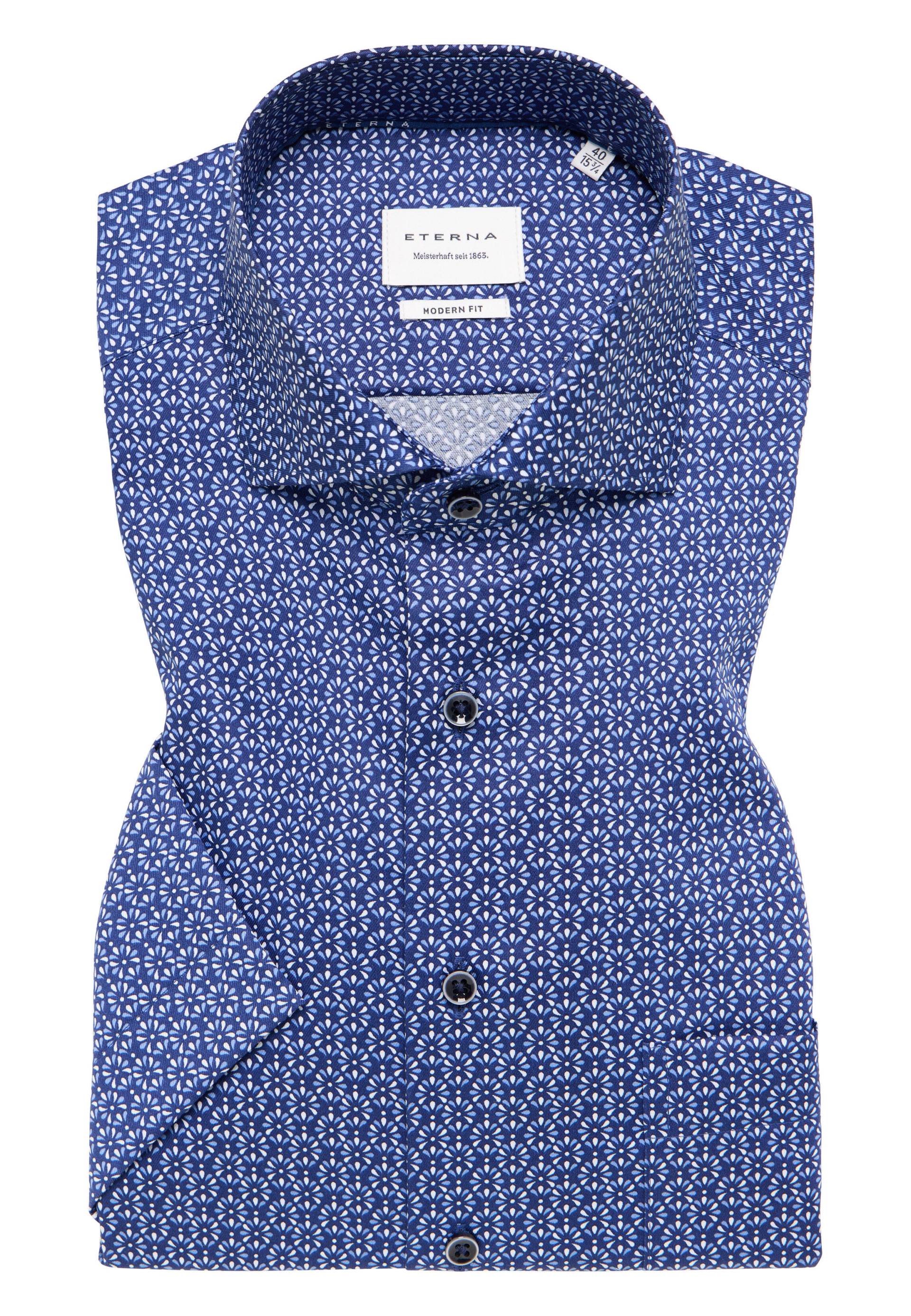 ETERNA - Hemd Twill Kurzarm navy von ETERNA