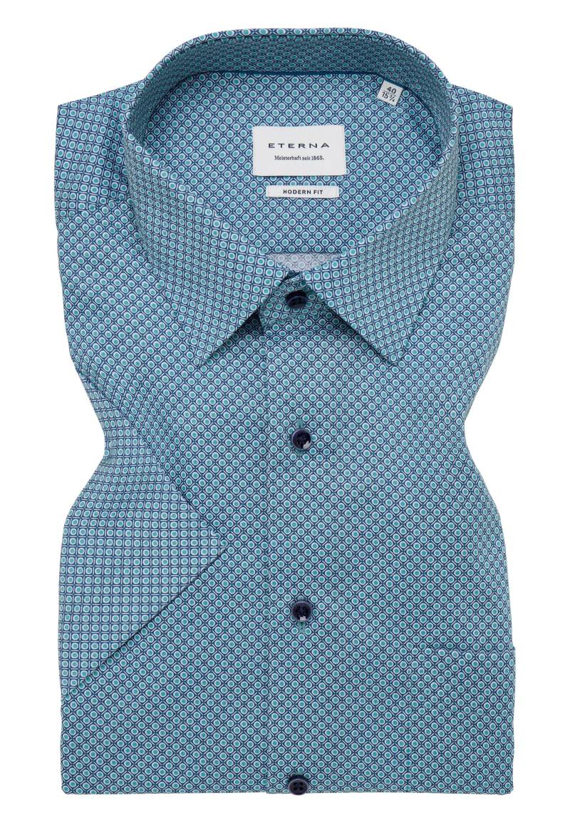 ETERNA - Hemd Twill Kurzarm türkis von ETERNA