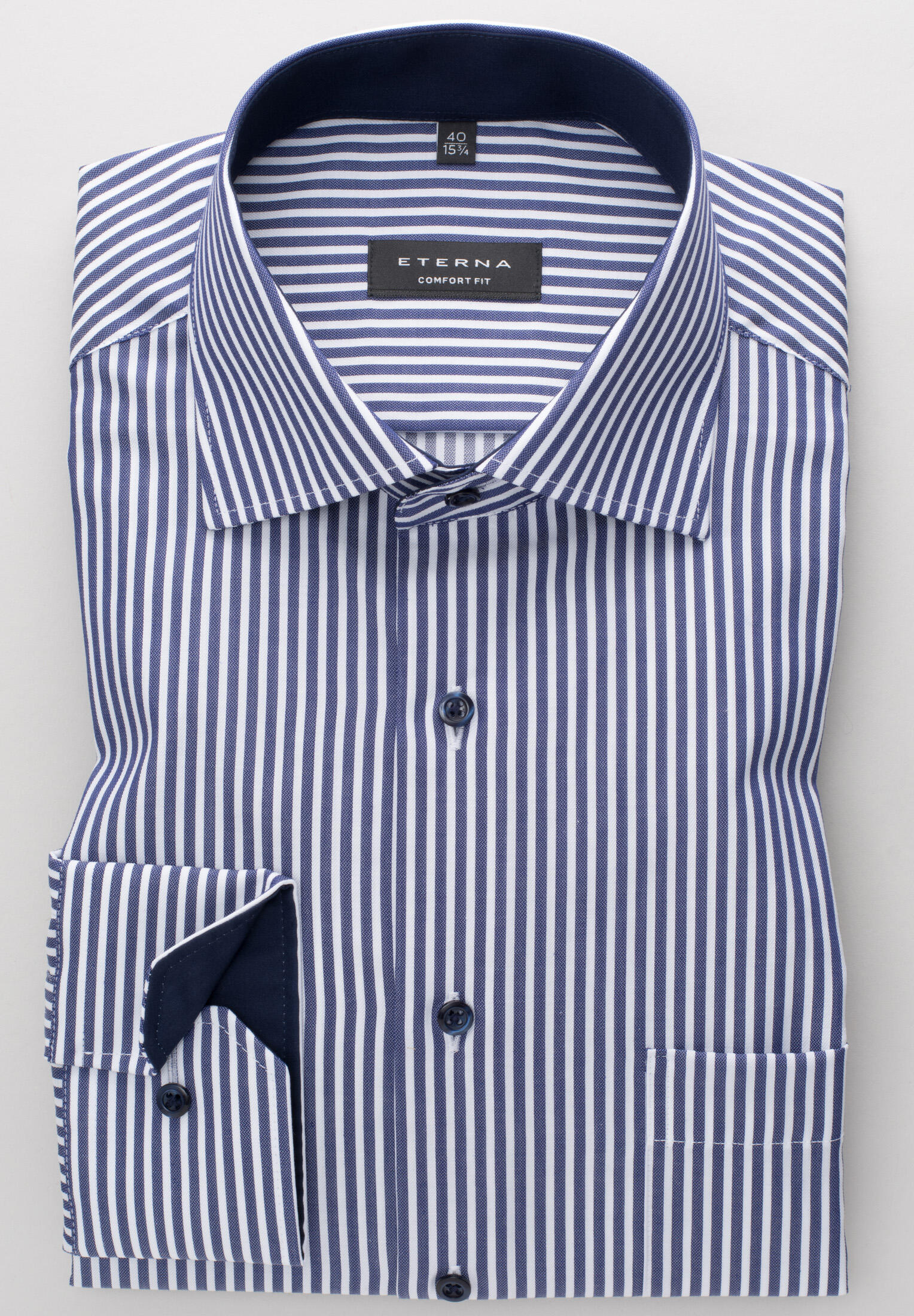 ETERNA - Hemd Twill Langarm navy von ETERNA