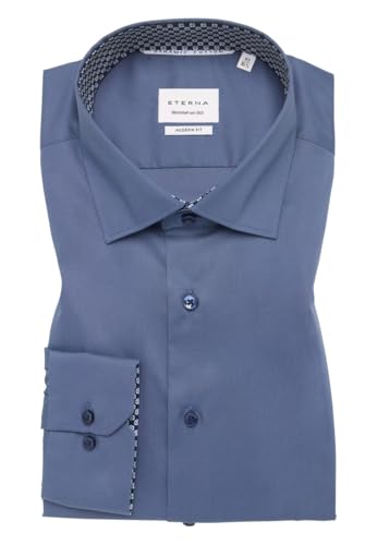 ETERNA Herren Hemd Modern Fit | Langarm | Denim | Popeline | 100% Baumwolle | Kentkragen Gr. 45 von ETERNA