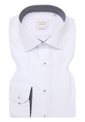 ETERNA Herren Hemd Modern Fit | Langarm | Weiß | Popeline | 100% Baumwolle | Kentkragen Gr. 44 von ETERNA