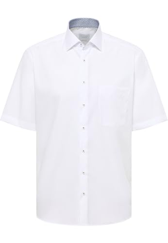 ETERNA Herren Kurzarm Hemd Comfort FIT | Weiß | Patch | 100% Baumwolle | Kentkragen Gr. 42 von ETERNA
