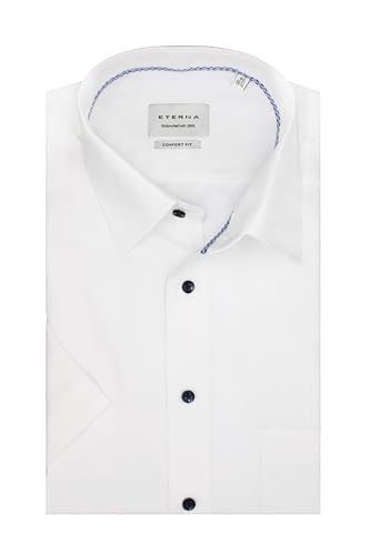 ETERNA Herren Kurzarm Hemd Comfort FIT | Weiß | Struktur | 100% Baumwolle | Kentkragen Gr. 42 ETERNA Herren Kurzarm Hemd Comfort FIT | Weiß | Struktur | 100% Baumwolle | Kentkragen Gr. 42 von ETERNA
