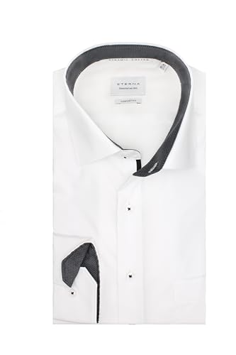ETERNA Herren Langarm Hemd Comfort FIT | Dynamic Cotton™ | Weiß | 100% Baumwolle | Kentkragen mit Ausputz Gr. 48 von ETERNA