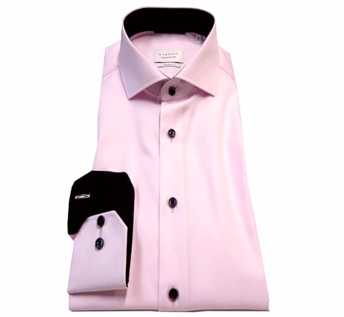 ETERNA Herren Langarmhemd Business-Hemd Modern Fit Kent-Kragen Unifarben (DE/NL/SE/PL, Kragenweite, 41, Regular, Regular, Rosé) von ETERNA