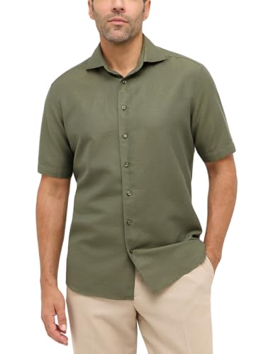 ETERNA Herren Linen Shirt MODERN FIT 1/2 Khaki 43_H_1/2 von ETERNA