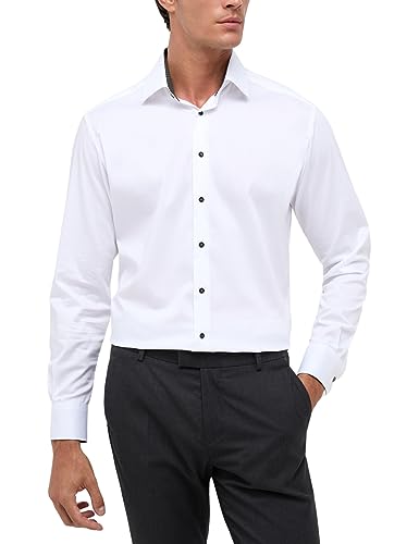 ETERNA Modern Fit Performance Hemd Langarm New Kent Kragen Stretch Twill weiß Größe 44 von ETERNA