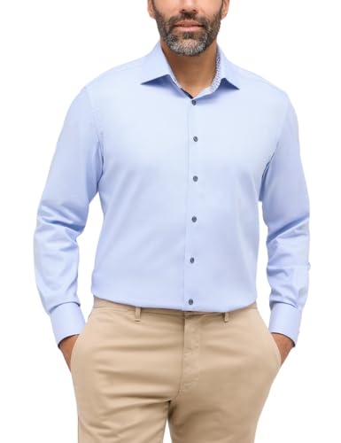 ETERNA Herren Strukturhemd Comfort FIT 1/1 hellblau 40_H_1/1 von ETERNA