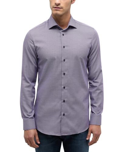 ETERNA Herren strukturiertes Baumwoll-Hemd Slim FIT 1/1 violett 42_H_1/1 von ETERNA