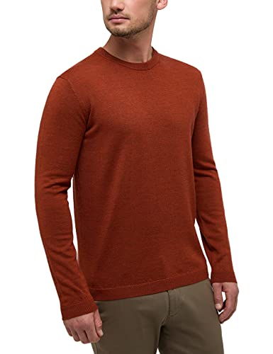 ETERNA Male unifarbener Herren-Strickpullover Regular FIT M_H, orange von ETERNA